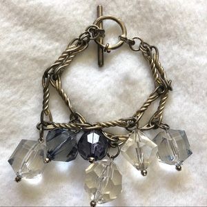 Deco Haus Special Edition Hand-Beaded Vintage Silver Bracelet - Sky Blue main image 1